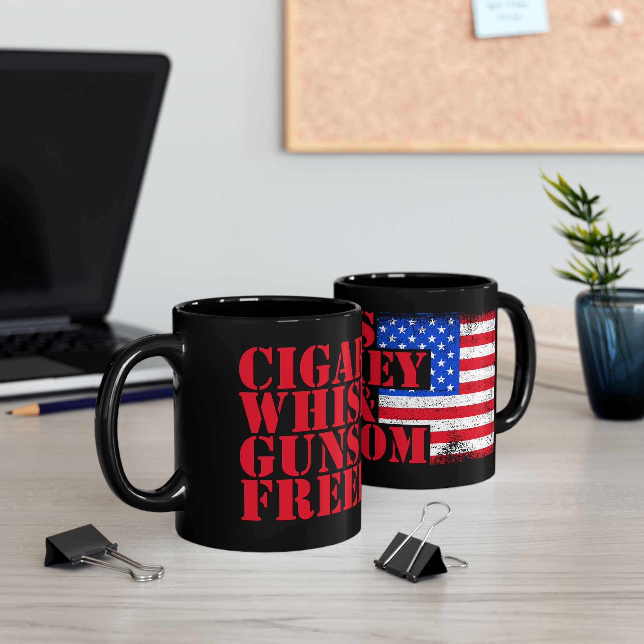 Freedom & Whiskey - Black Coffee Mug (11oz/15oz)