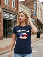 'Merica Flag Lips' Women's T‑Shirt