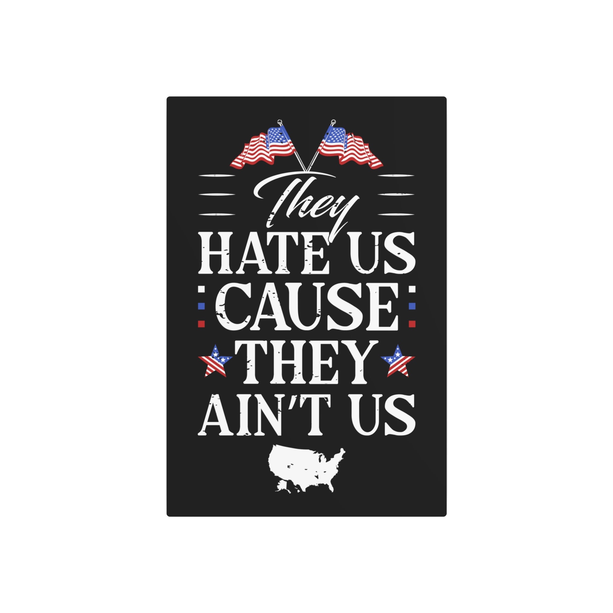 They Hate Us 'Cause They Ain't Us - Metal Wall Art