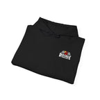 Folded black shirt with Red Eagle logo on a white background