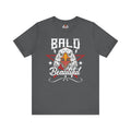 Gray t-shirt with an eagle graphic and 'Bald & Beautiful' text on a white background