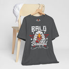 Gray t-shirt with bald eagle graphic and 'Bald Beautiful' text on a white background