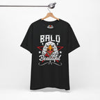 Black t-shirt with an eagle graphic and 'Bald Beautiful' text on a white background