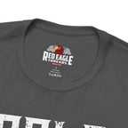 Gray t-shirt with Red Eagle Threads logo on a white background