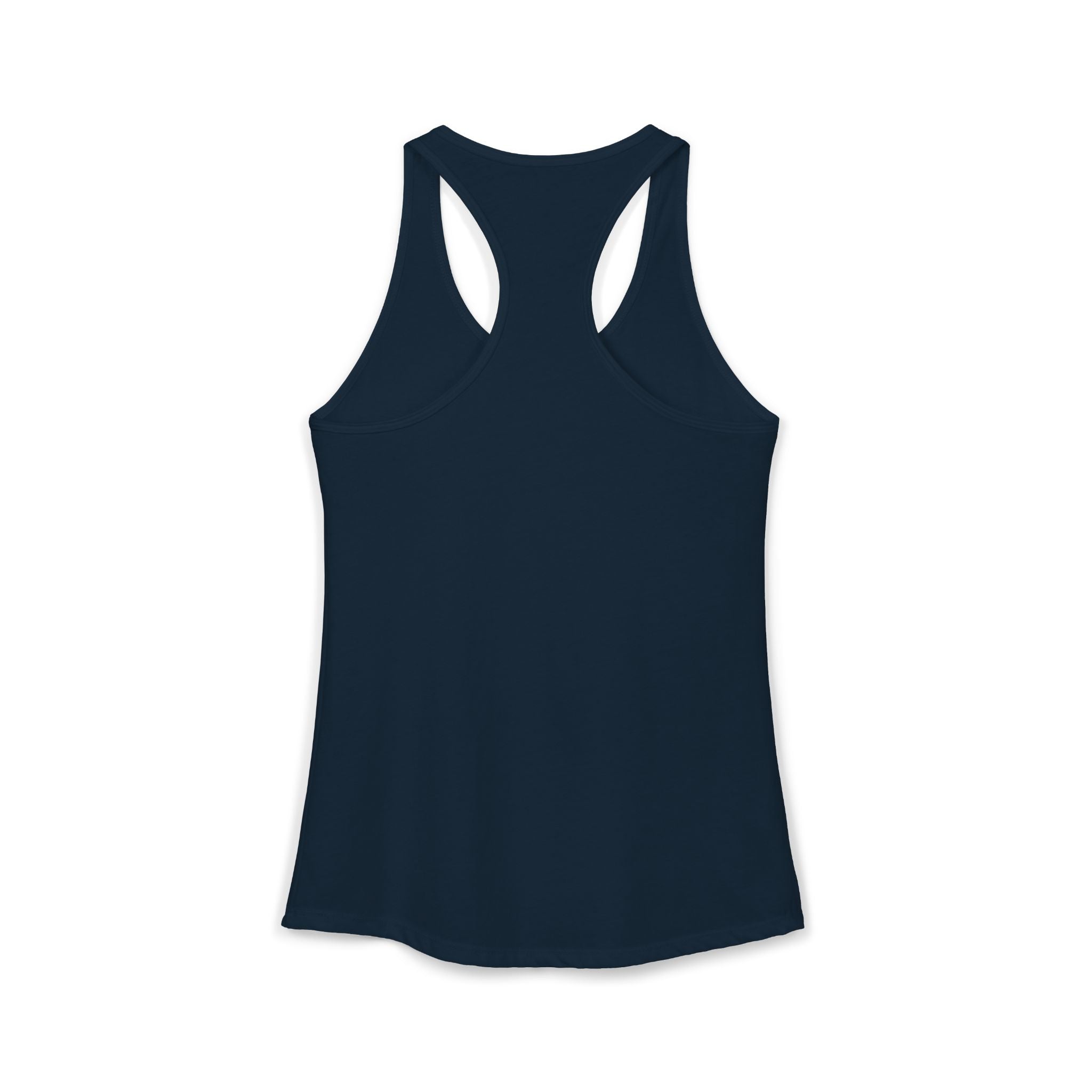 Navy blue tank top on a white background