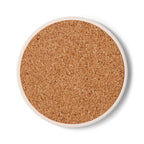 Round cork board on a white background