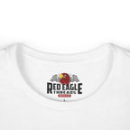 White t-shirt with Red Eagle Threads logo on a white background