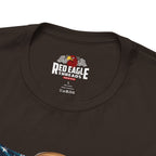 Brown t-shirt with 'Red Eagle Threads' logo on a white background