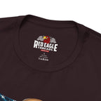 Oxblood black t-shirt with 'Red Eagle Threads' logo on a white background