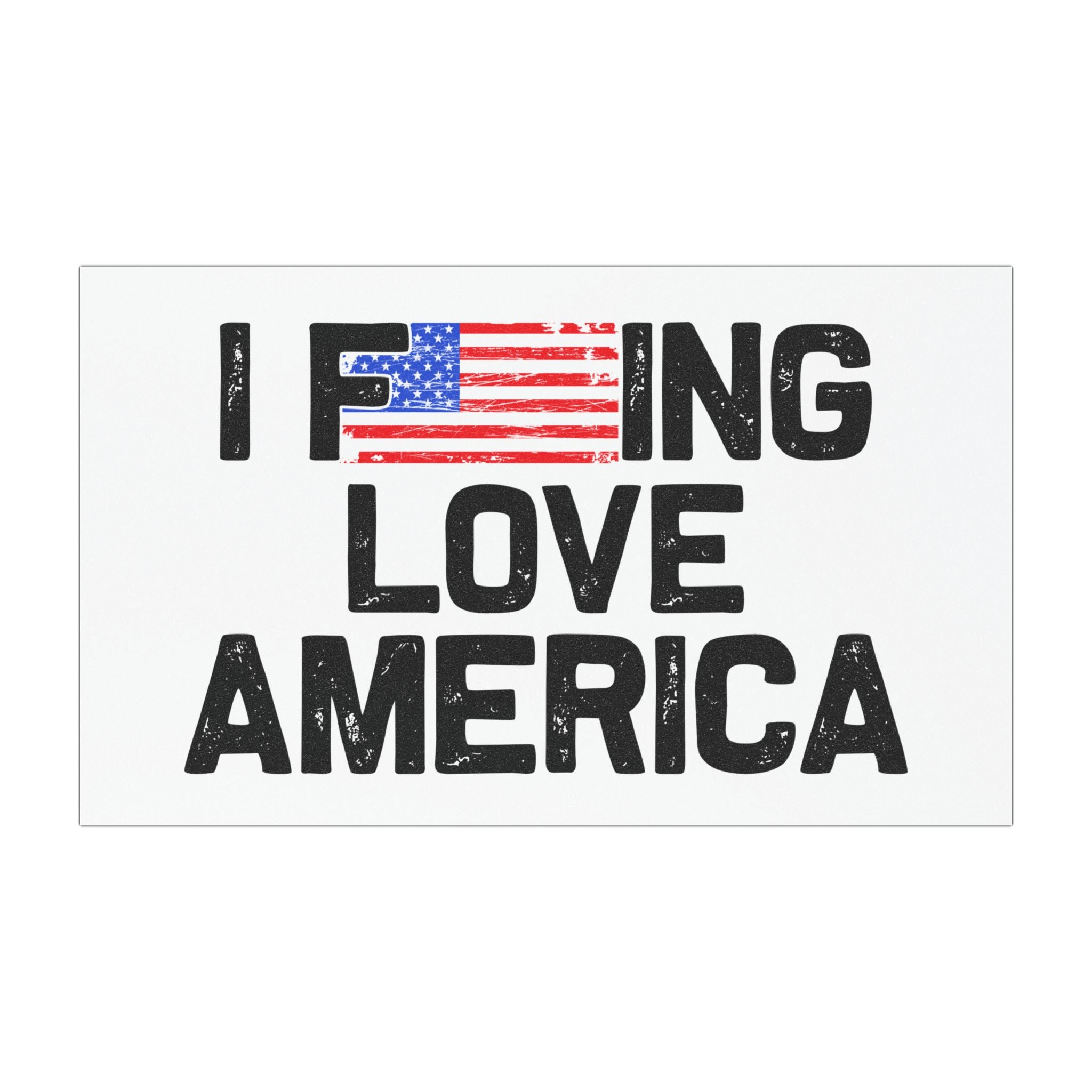 Text 'IF LOVE AMERICA' with an American flag design on a white background