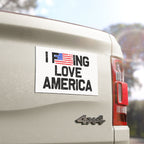 Car with 'I F***ING LOVE AMERICA' magnet on the back