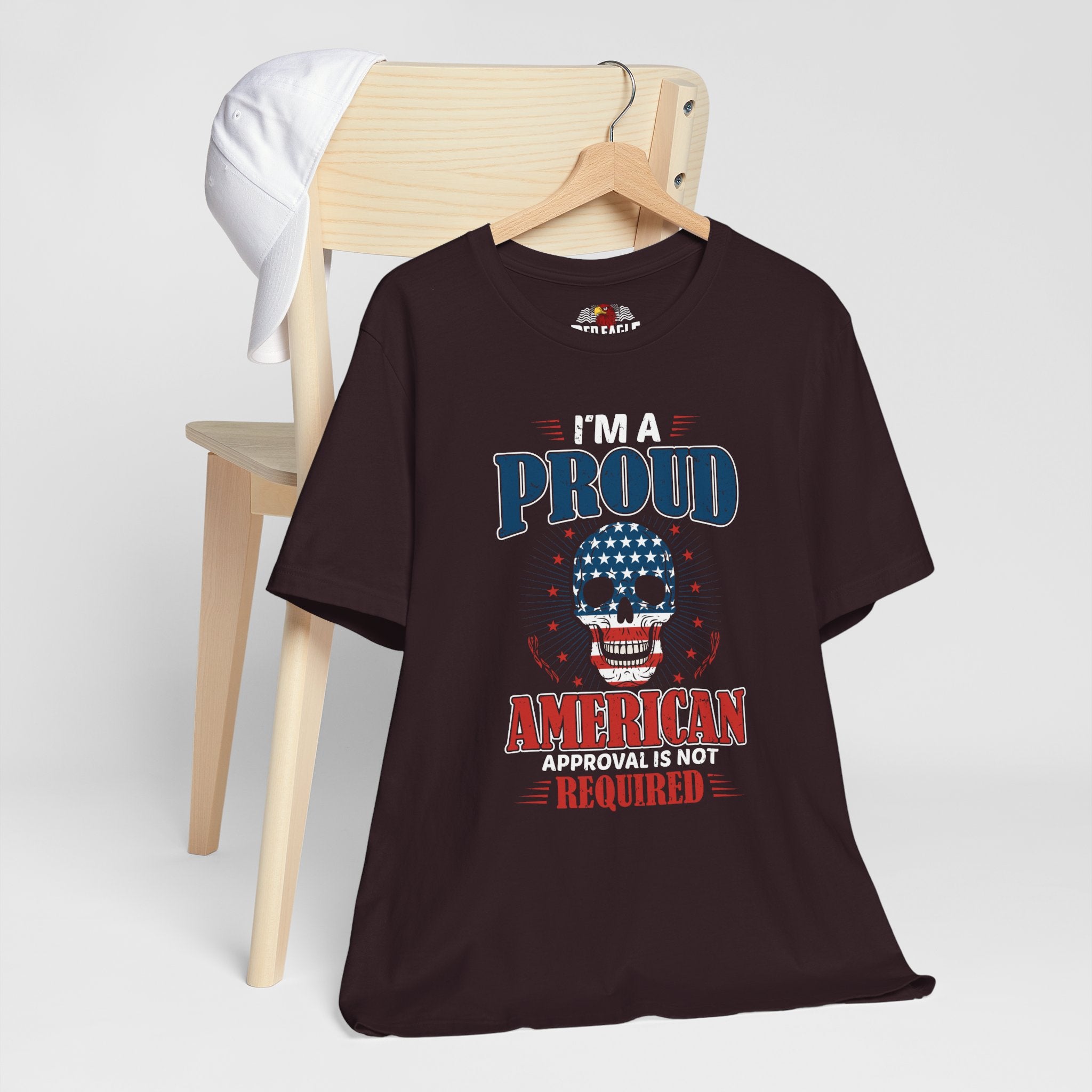 Oxblood Black t-shirt with a graphic design and text on a white background