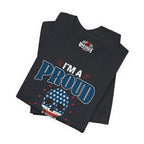Vintage Black t-shirt with 'I'm a Proud' design and Red Eagle logo on a white background