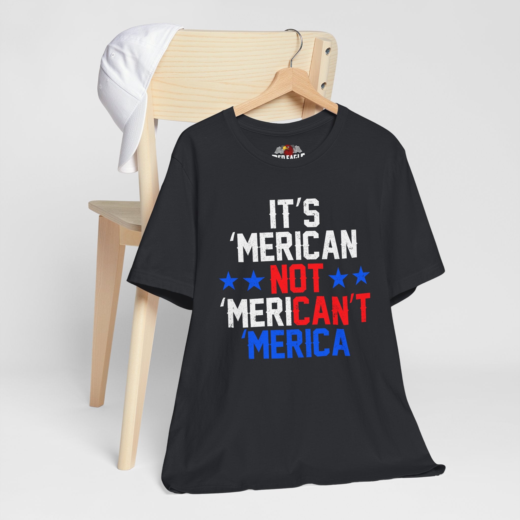 Vintage Black t-shirt with humorous text design on a white background