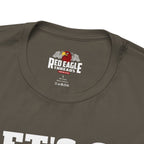 Army green t-shirt with Red Eagle Threads logo on a white background