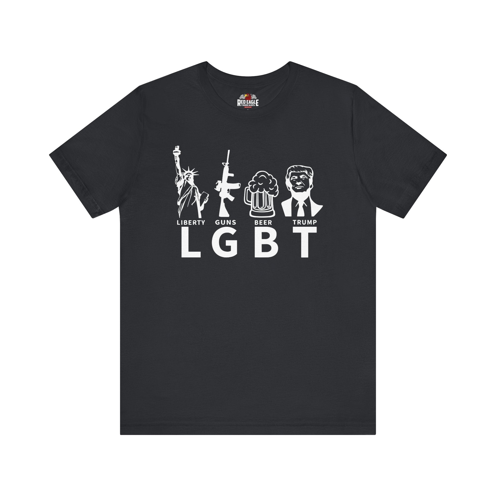 Vintage Black t-shirt with white graphic design and text on a white background