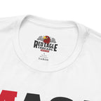 White t-shirt with Red Eagle Threads logo and text on a white background