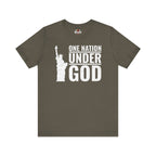 Army t-shirt with 'One Nation Under God' graphic and Statue of Liberty in white Print