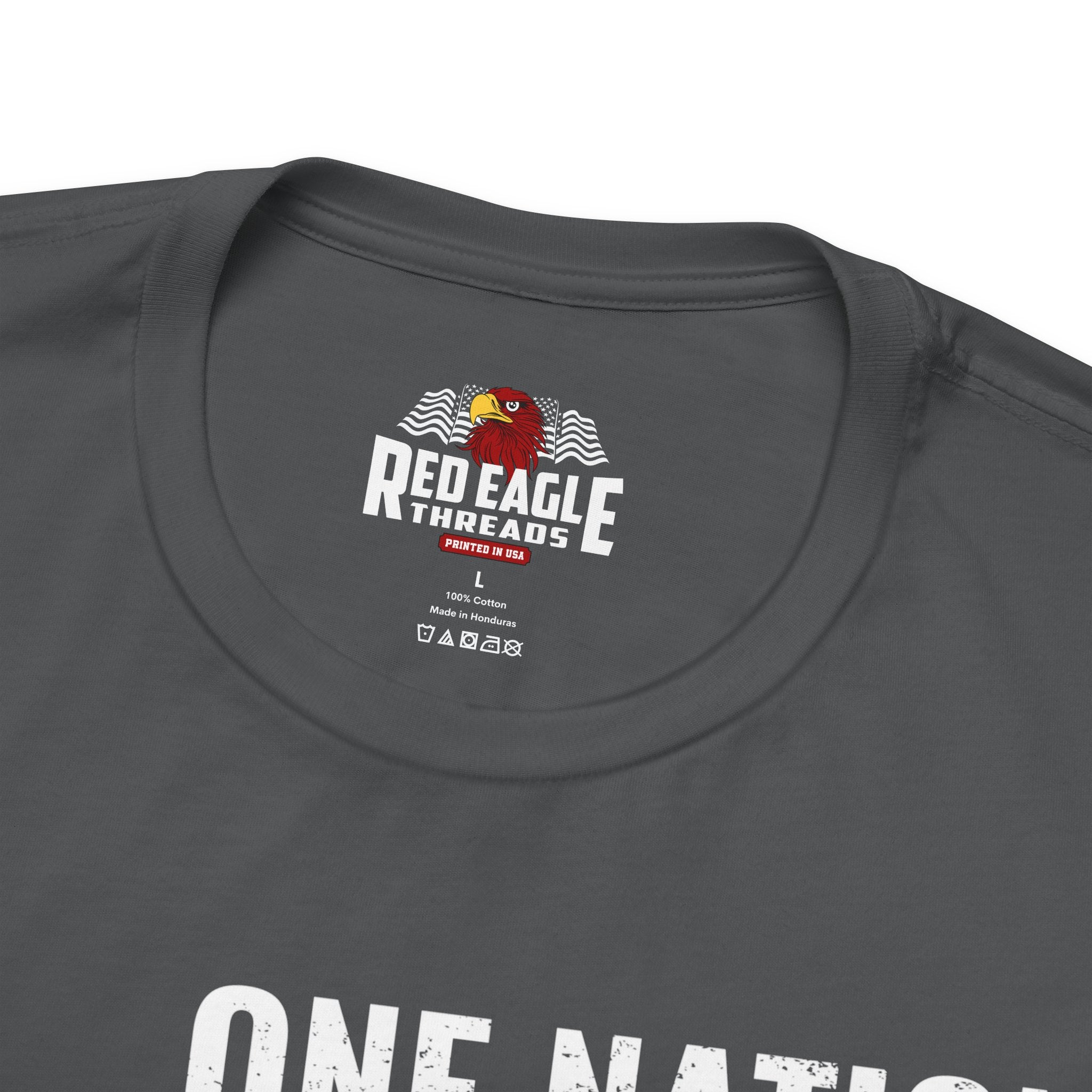 Asphalt t-shirt with 'Red Eagle Threads' logo and text on a white background