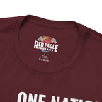 Maroon t-shirt with 'Red Eagle Threads' logo and text on a white background