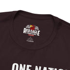 Oxblood black t-shirt with 'Red Eagle Threads' logo on a white background