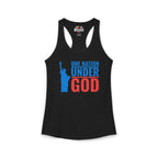 Black tank top with 'One Nation Under God' graphic on a white background