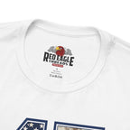 White t-shirt with Red Eagle Threads logo and text on a white background