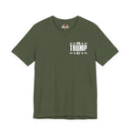 Military Green t-shirt with '45 Trump 47' text on a white background