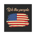 American flag with 'We the people' text on a black background