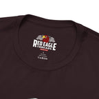 Oxblood black t-shirt with 'Red Eagle Threads' logo on a white background